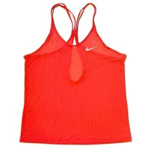 Nike Dri Fit Sheer Coral Orange Tank Top Small